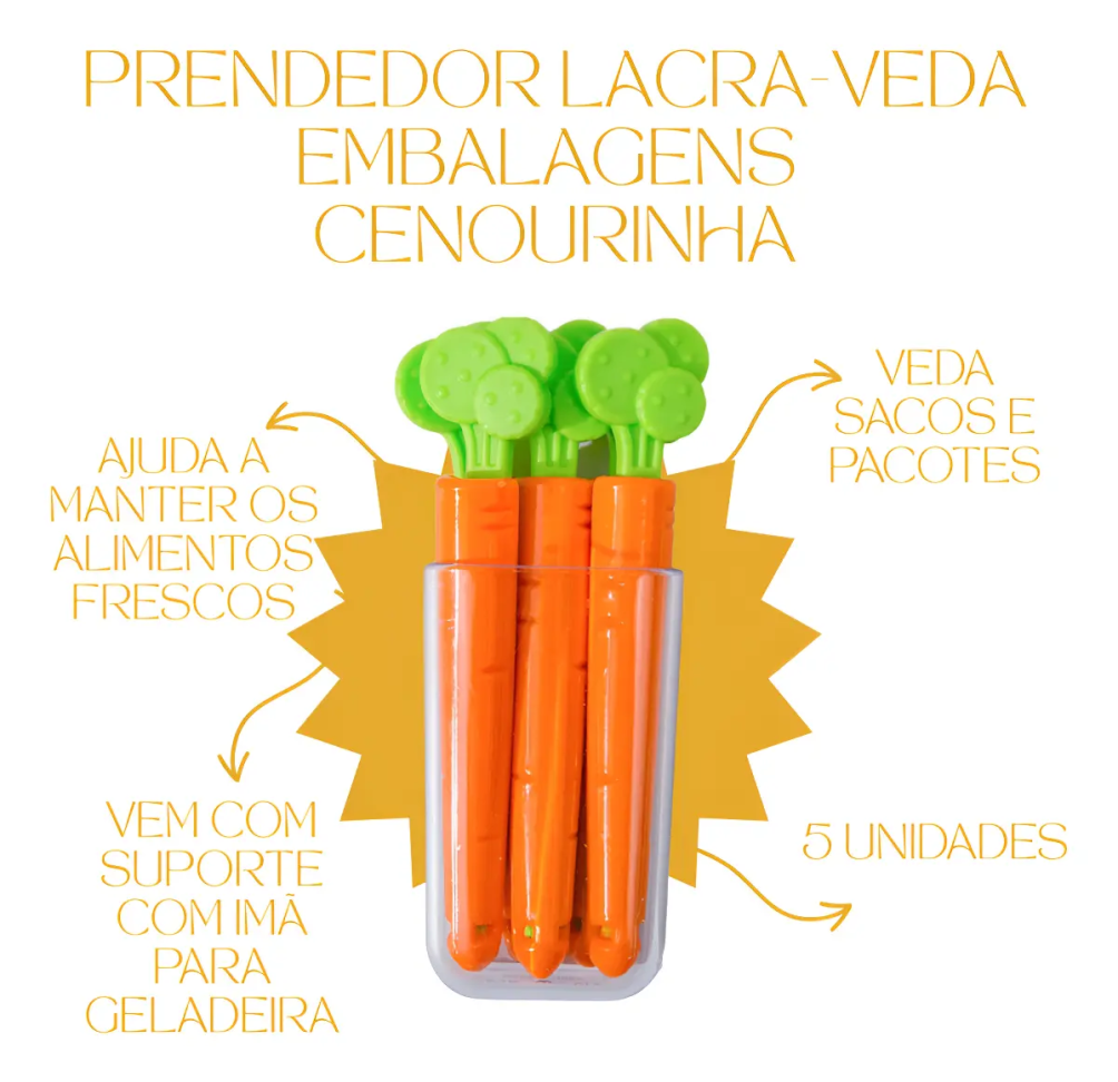 Lacre Prendedor Venda Embalagem Cenoura 5 unidades - #3