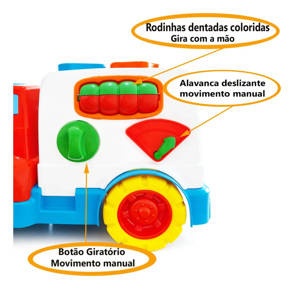 Carrinho Didático Caminhão de Encaixes Com Blocos Interativo - #4