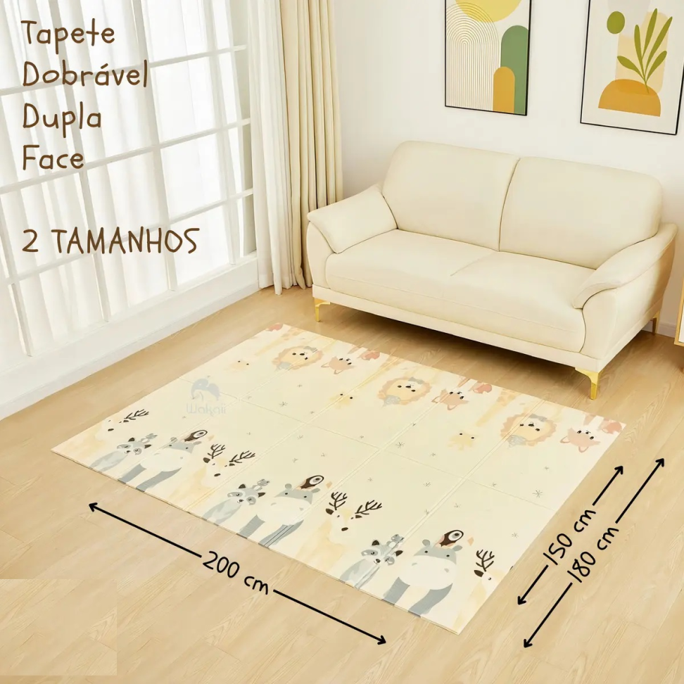 Tapete Tatame Dobrável Dupla Face 150x200 - 6mm