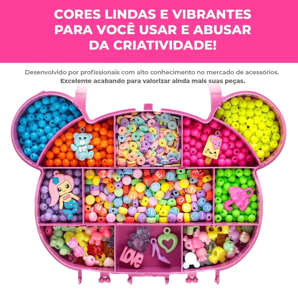 Kit Maleta de Miçangas Para Montar 1000 peças