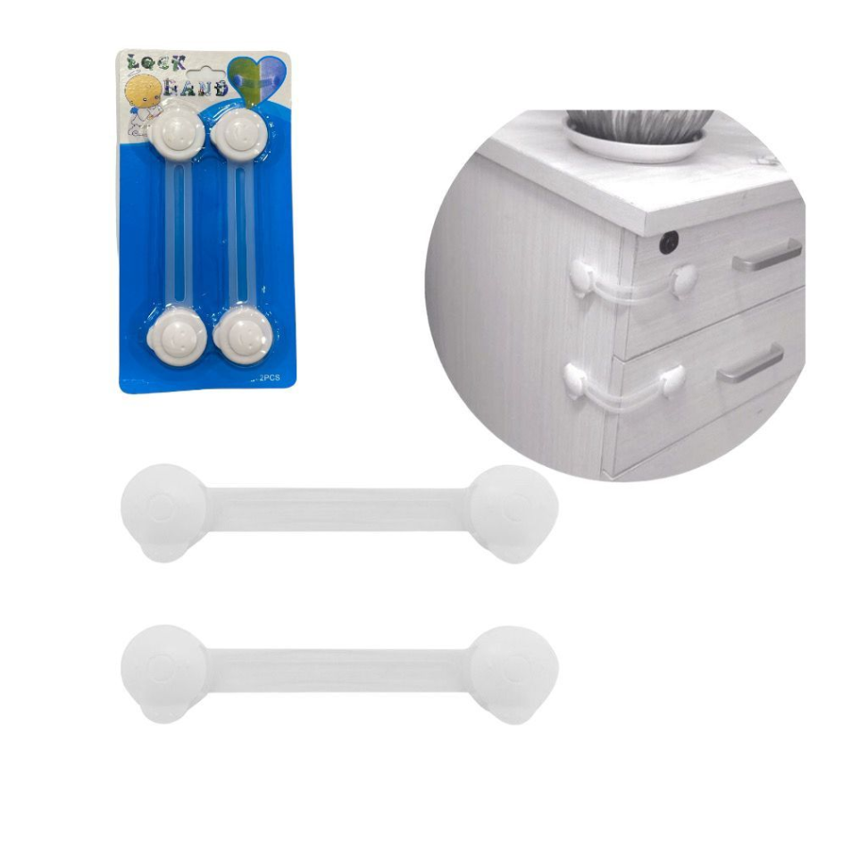 Kit 2 Trava Multiuso Flexível - Protetor de Armário