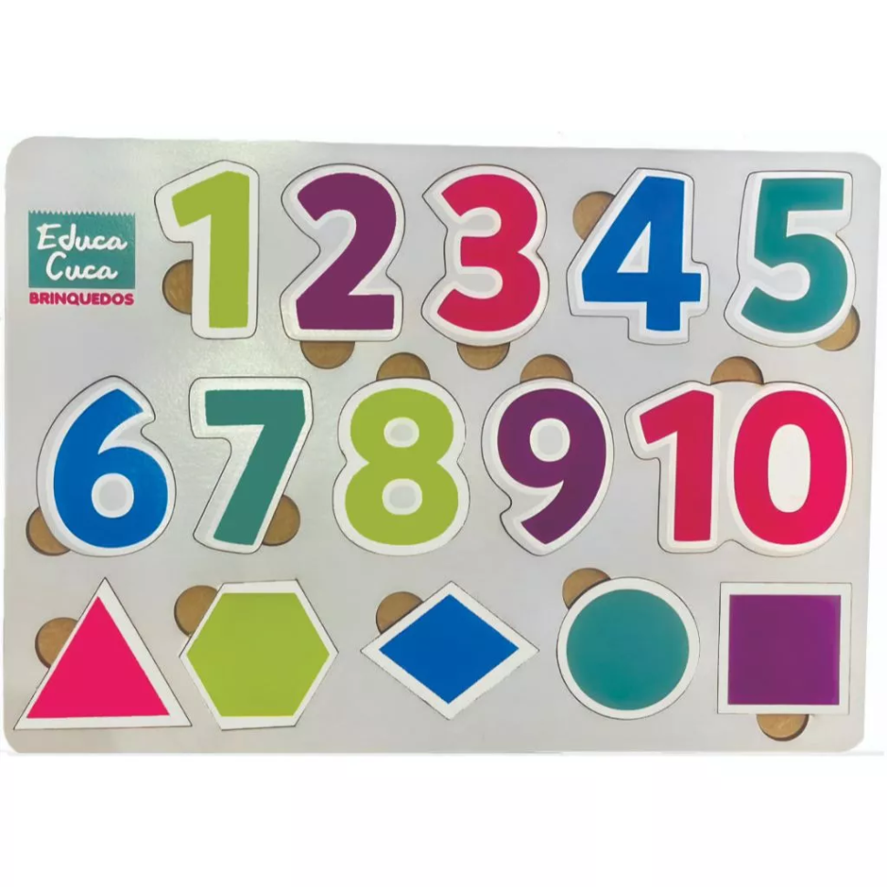 Brinquedo Educativo Quebra-cabeça De Mdf - Números E Formas