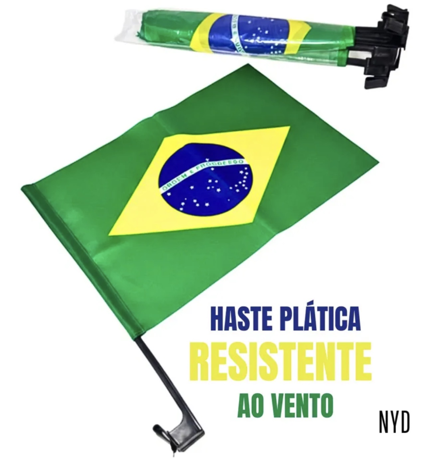 Kit 2 Bandeiras Do Brasil Para Vidro De Carro