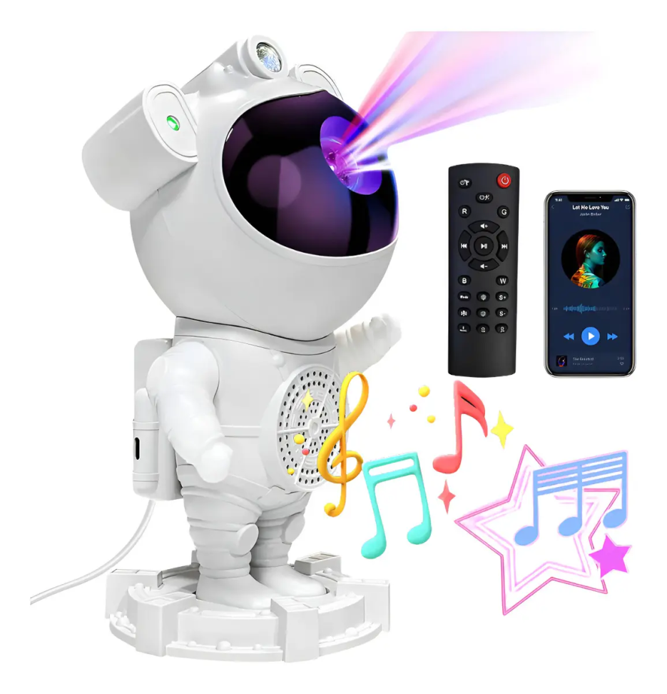 Astronauta Projetor c/ Som Bluetooth