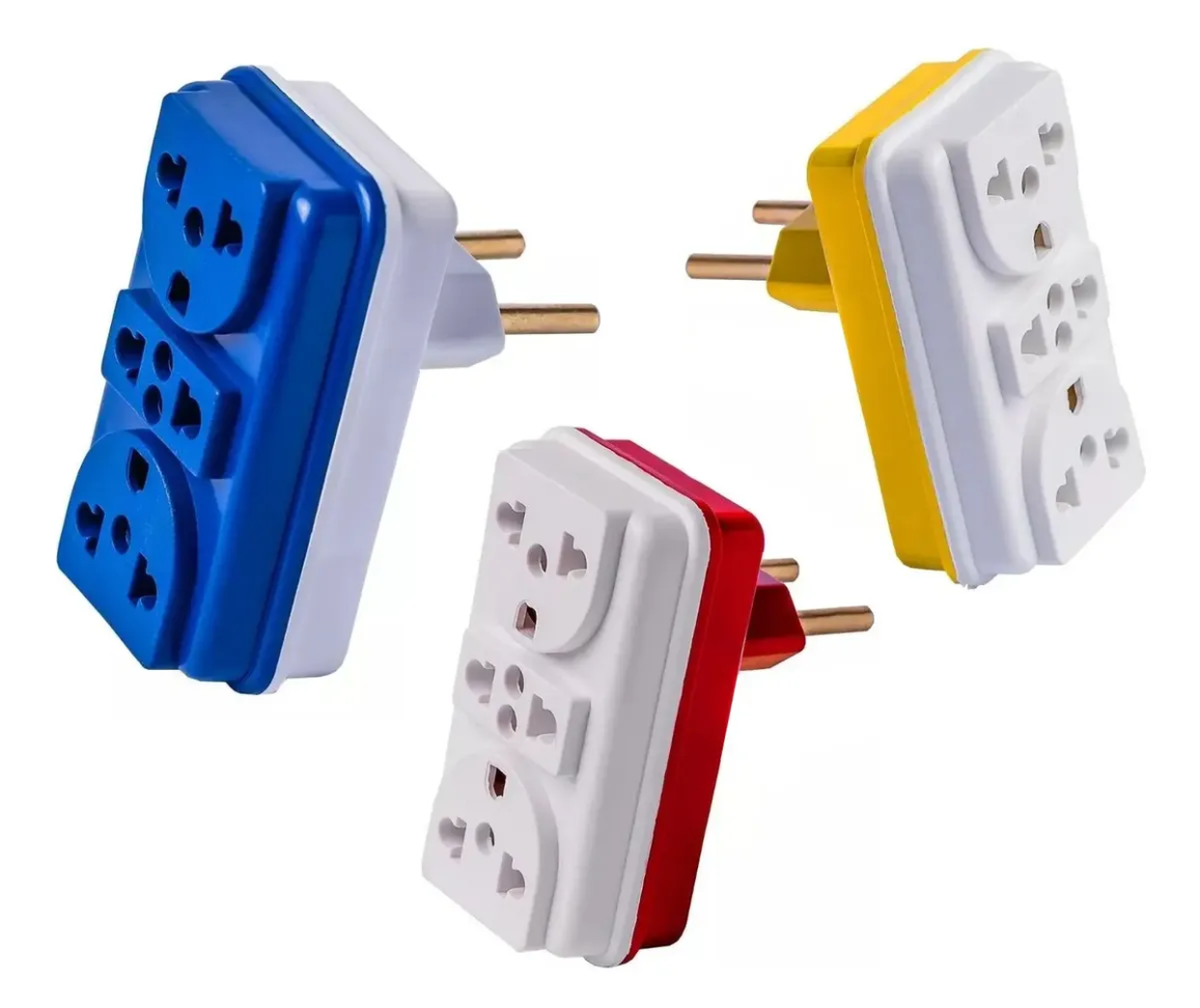Adaptador De Tomada Benjamin T Colorido 3 Entradas