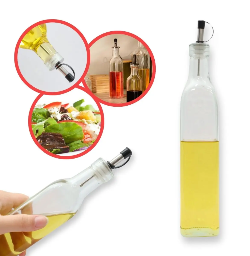 Azeiteiro Vinagreiro de Vidro Com Bico Dosador 250ml