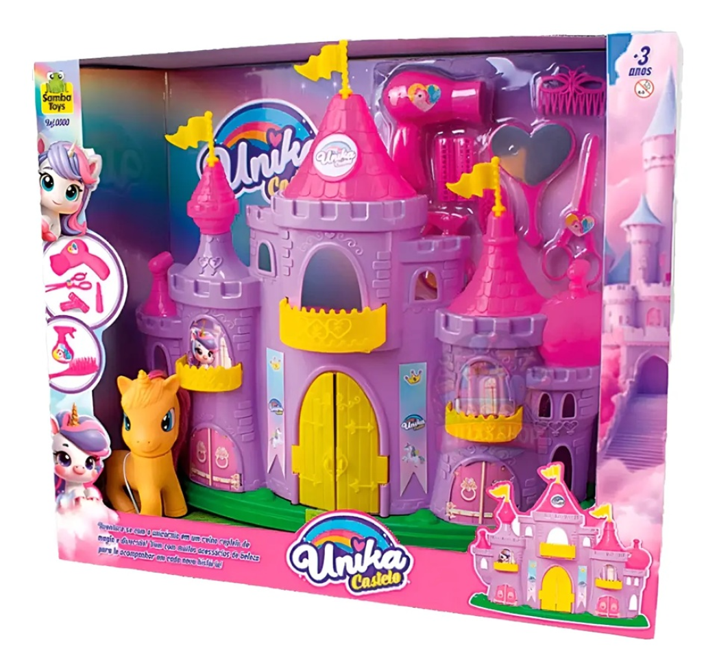 Castelo Unika Unicórnio Com Acessórios