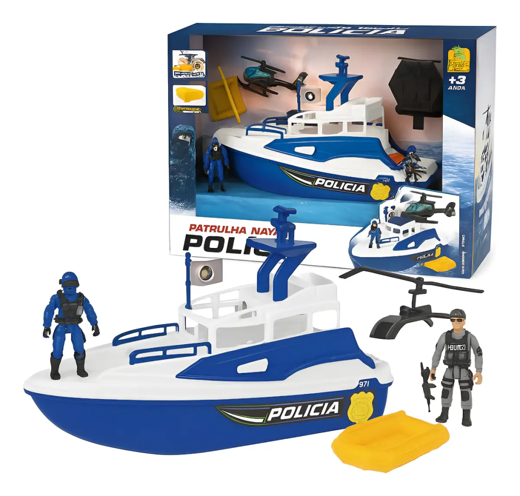 Barco Patrulha Naval Polícia Com Helicóptero - #4