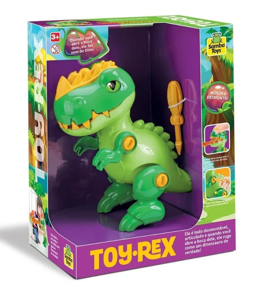 Dinossauro Toy Rex Com Som Educativo e Desmontável