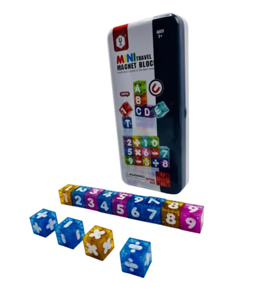 Brinquedo Educativo Mini Blocos Magnéticos Letras E Números