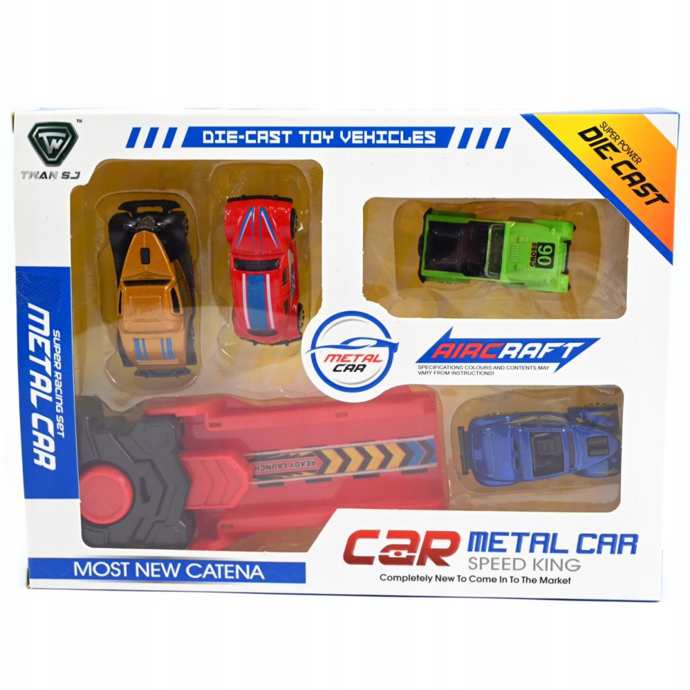Lançador Com 4 Carrinhos Em Metal DIE CAST
