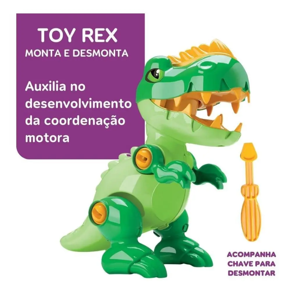 Dinossauro Toy Rex Com Som Educativo e Desmontável