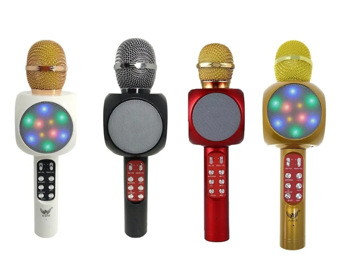 Microfone Com Caixa de Som Bluetooth Karaoke