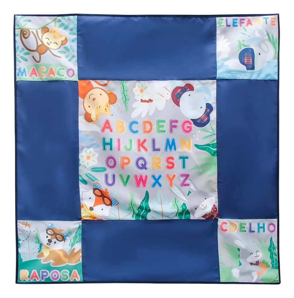 Tapete De Atividades Animais Alfabeto 1.30 X 1.30 - Baby Go