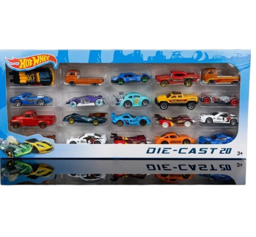 Kit com 20 Carrinhos De Metal