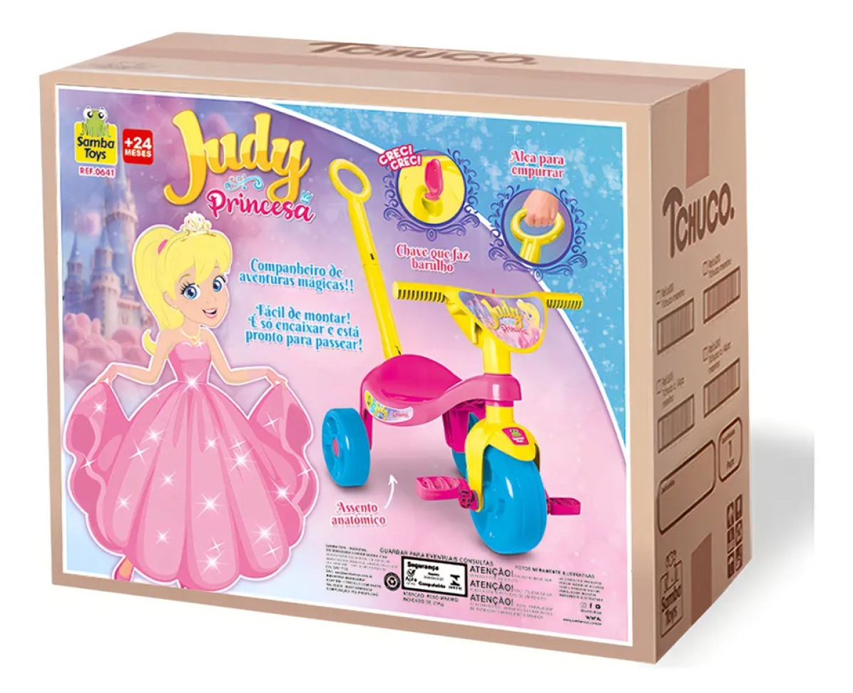 Triciclo Tchuco Judy Princesa Com Haste