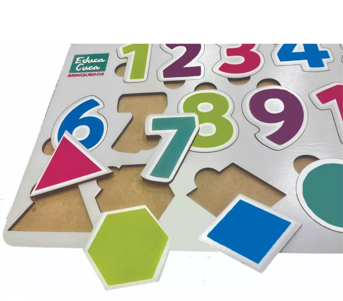 Brinquedo Educativo Quebra-cabeça De Mdf - Números E Formas - #3