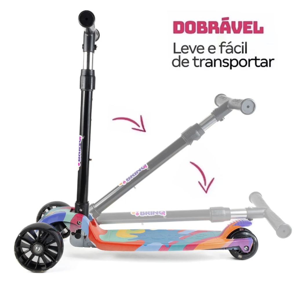 Patinete Infantil 3 Rodas Dobrável Com Led - #3