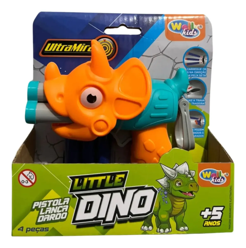 Lança Dardos Little Dino Dinossauro De Brinquedo