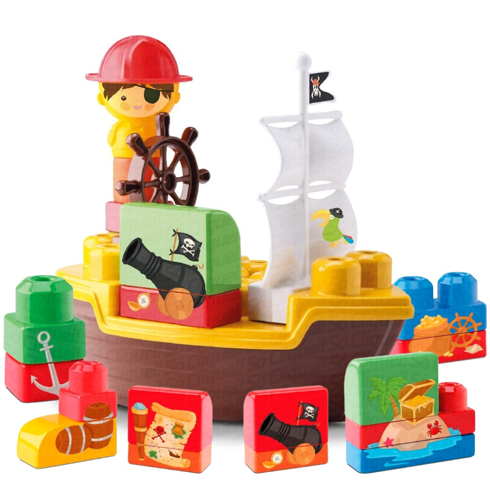 Blocos de Montar Pirata Tchuco Navio Pirata 49 peças - #3