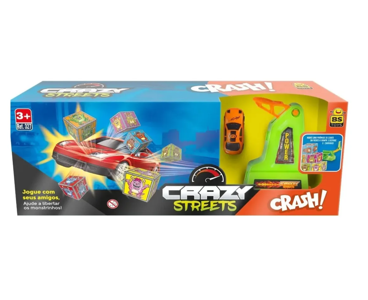 Pista de Corrida com Lançador Crazy Streets Crash