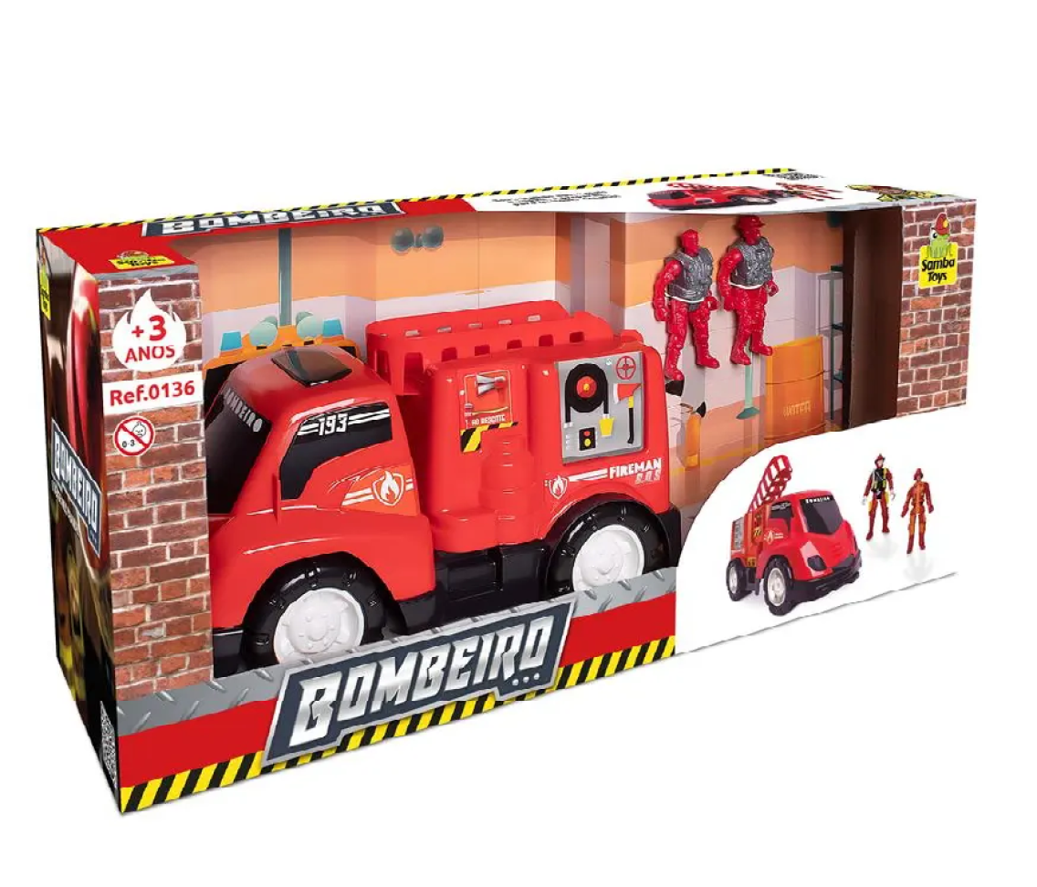 Caminhão Bombeiro Base Móvel + 02 Homens Bombeiro
