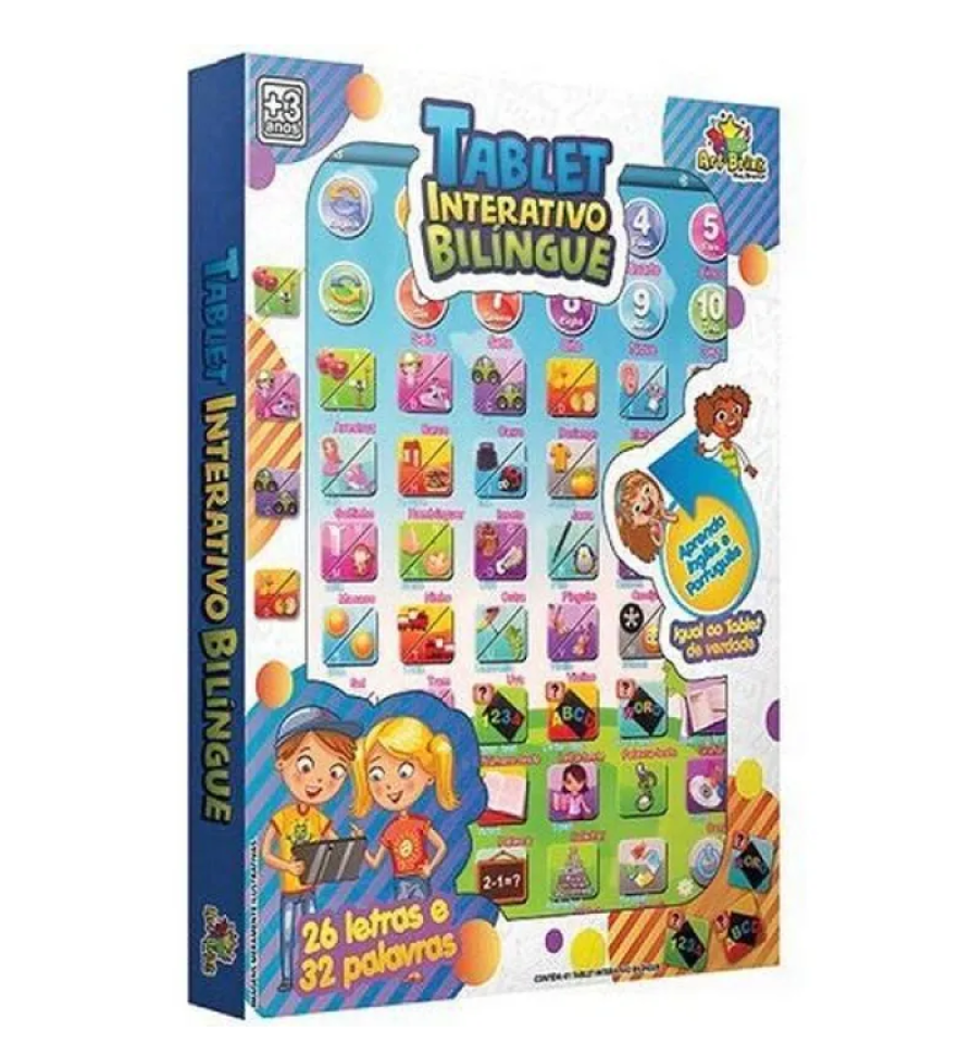 Tablet Interativo Infantil Educativo Bilíngue Didático