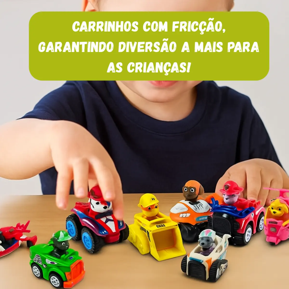 Kit Patrulha Canina 9 Carrinhos Fricção Coleção - #3