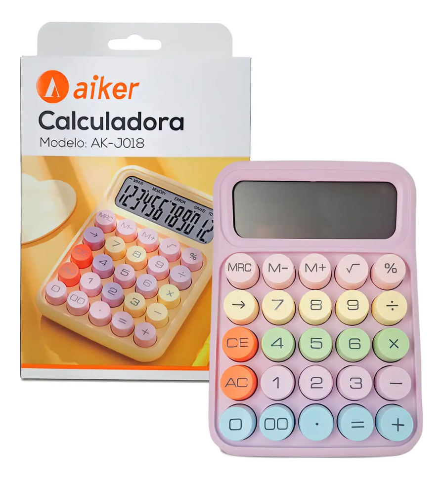 Calculadora Colorida De Mesa 12 Digitos