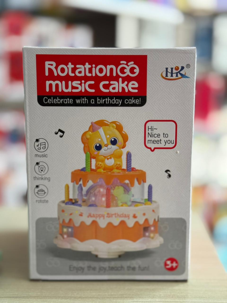 Bolo de Aniversário Musical Giratório Com Som e Luz