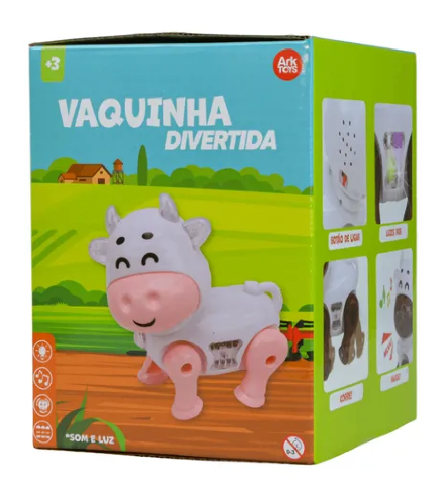 Vaquinha Infantil Musical Anda com Som e Luzes Rgb