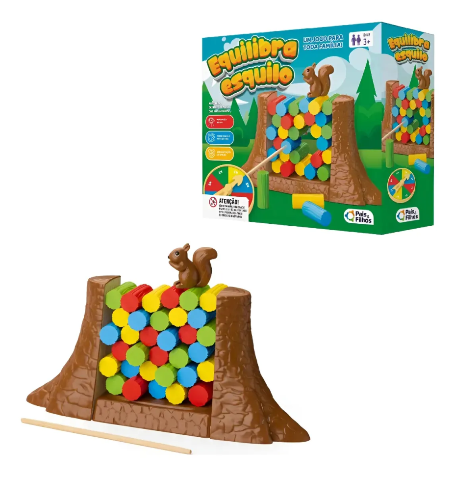 Jogo Equilibra Esquilo Estratégia Família 40 Peças