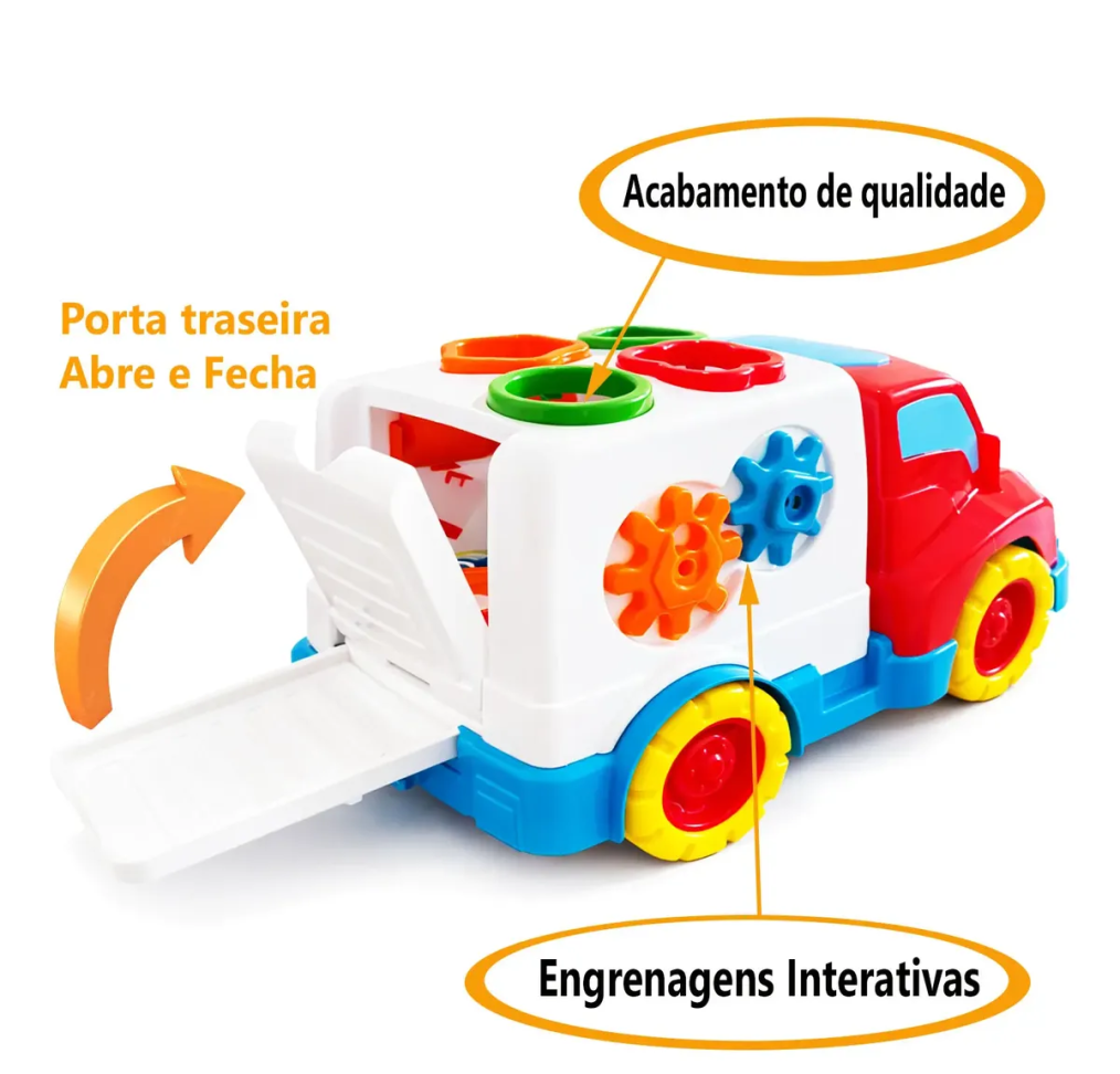 Carrinho Didático Caminhão de Encaixes Com Blocos Interativo - #5