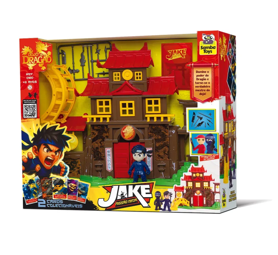 Jake Dojo Do Dragão Bonecos Acessórios E Cards Castelo Ninja