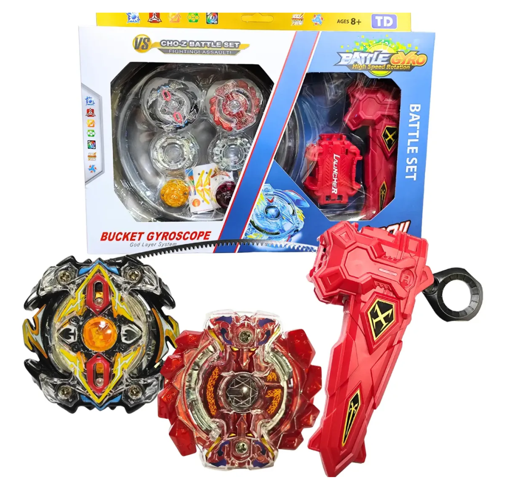 Beyblade Com Super Lançador + 2 Beyblade + Arena