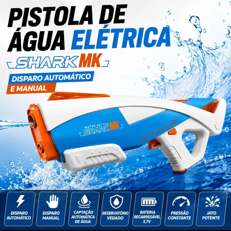 Pistola de Água Elétrica Recarregável Automática - #3