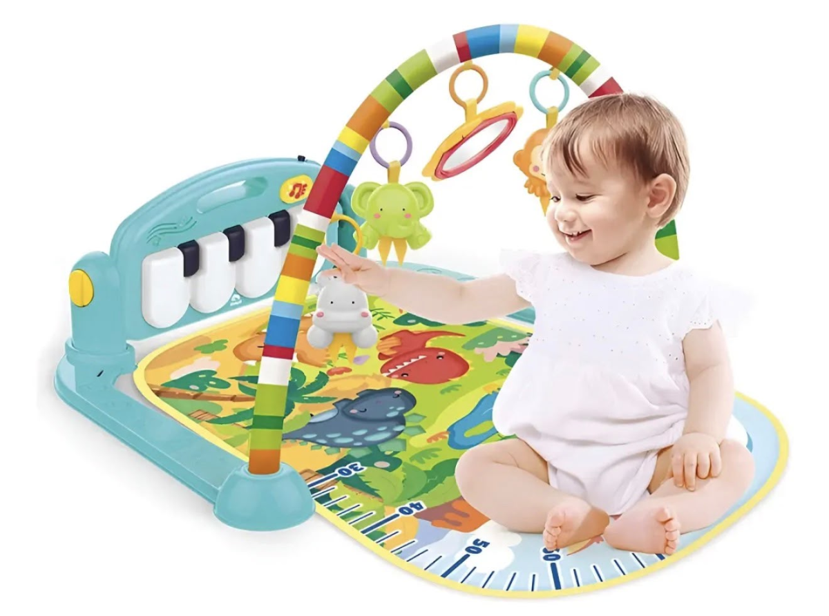 Tapete Educativo De Atividades Musical c/ Piano Dinossauro