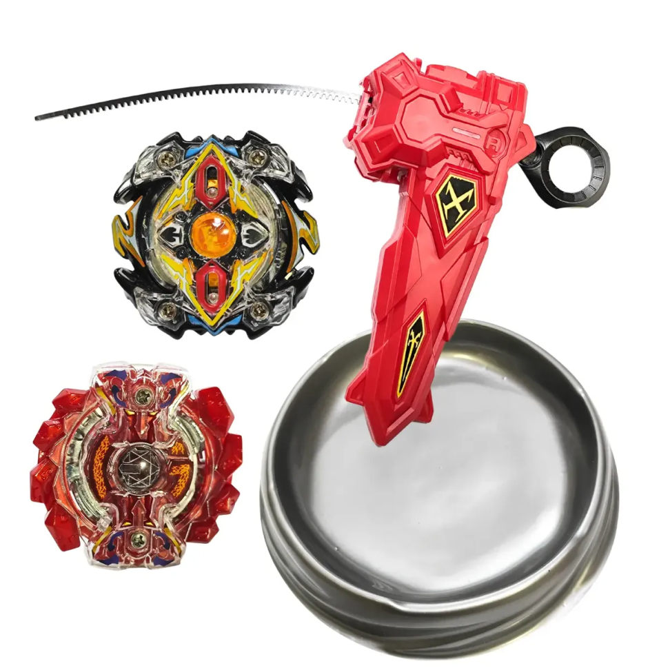 Beyblade Com Super Lançador + 2 Beyblade + Arena