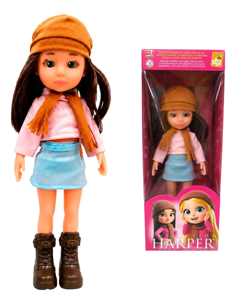 Boneca Harper Fashion Menina Brinquedo 36 Cm
