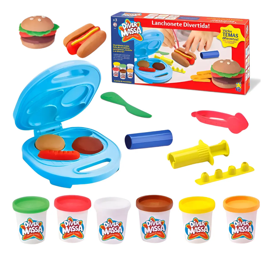 Kit Massinha Lanchonete Divertida c/ Acessórios