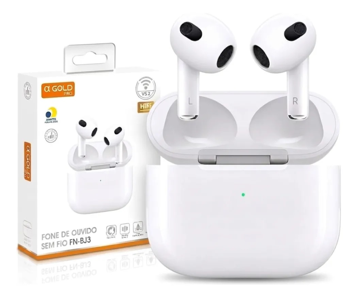 Fone Bluetooth 5.4 Sem Fio Gold Pro Fn-bj3 Branco