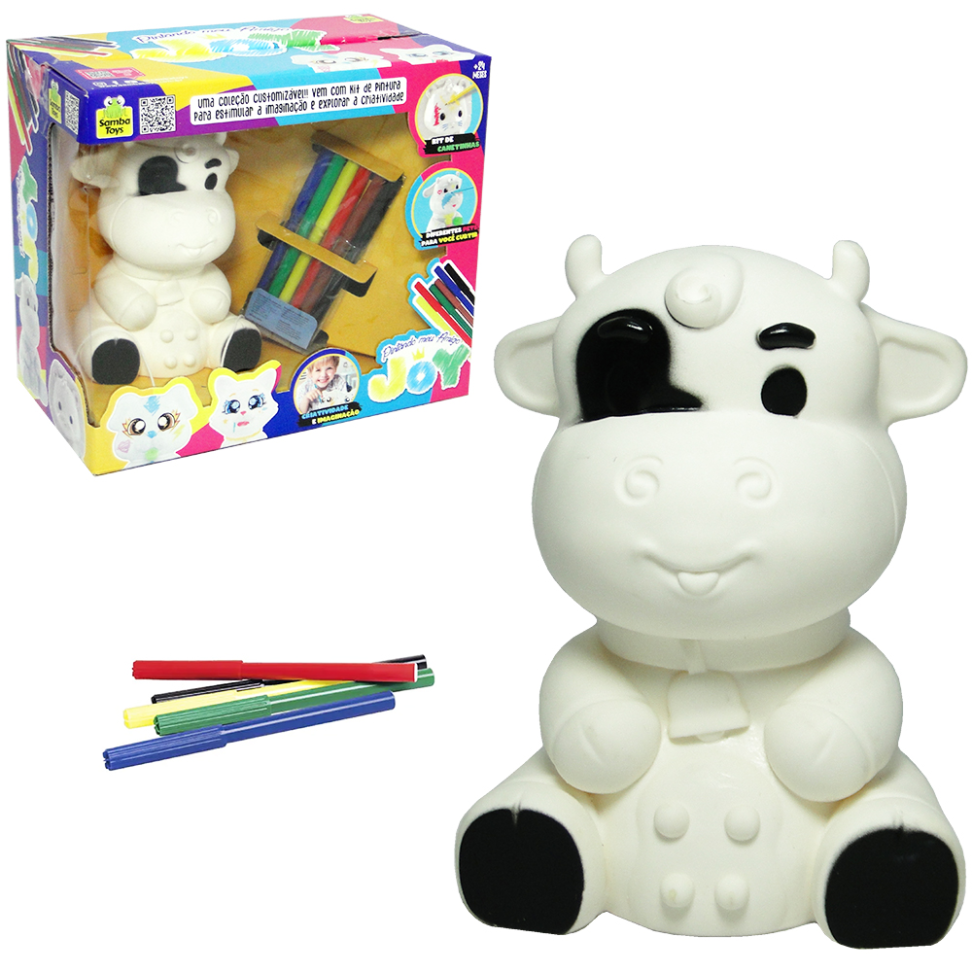 Brinquedo Vaquinha de Pintura Com Canetinhas