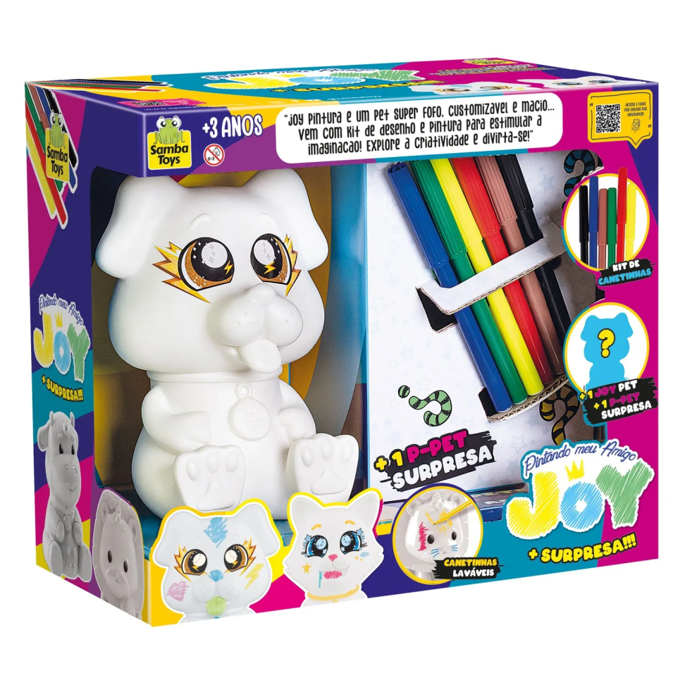 Brinquedo Cachorrinho de Pintura Com Canetinhas