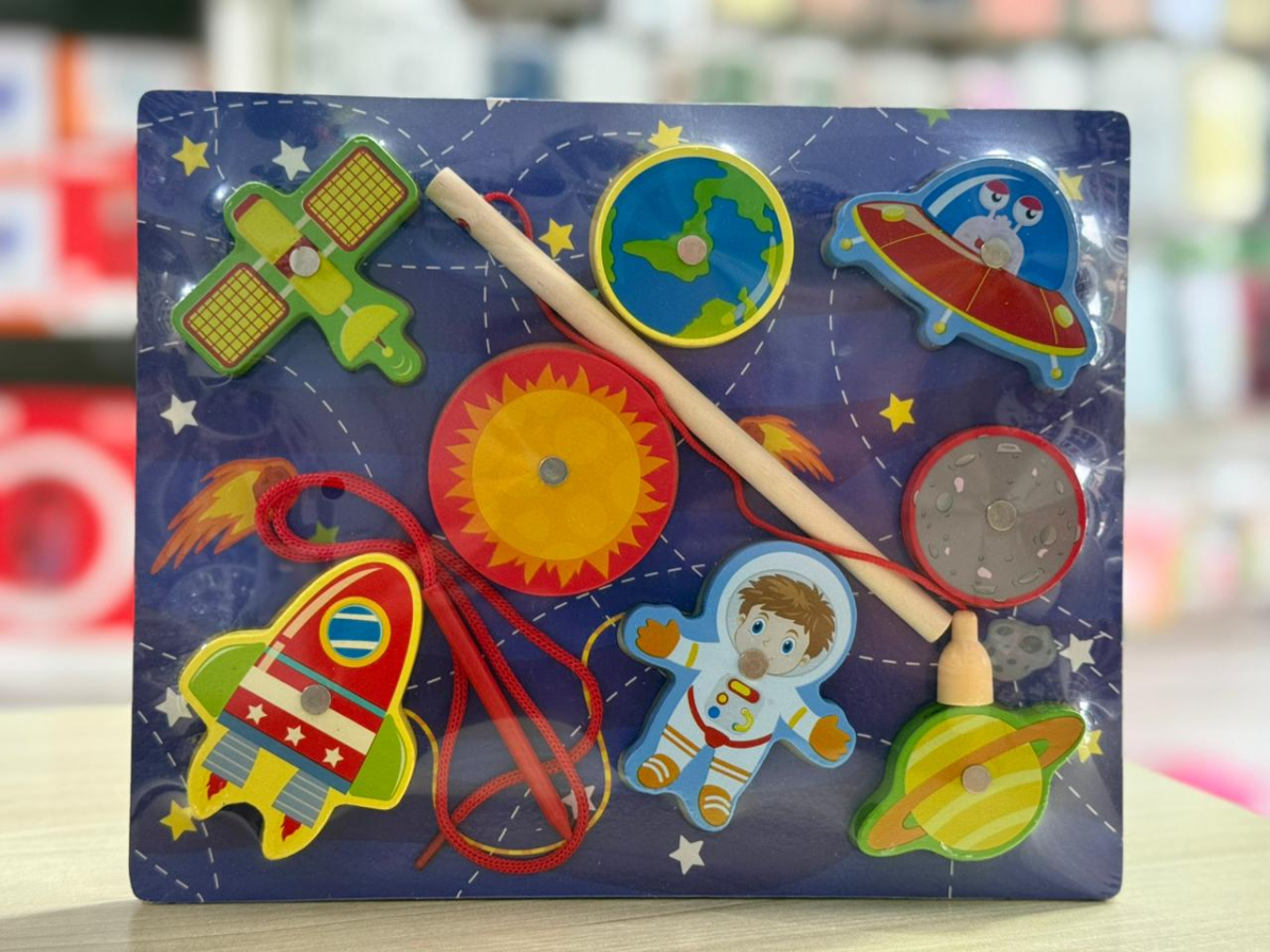 Pescaria Divertida MDF e Imã - Brinquedo de Madeira Educativo Cognitivo Montessori