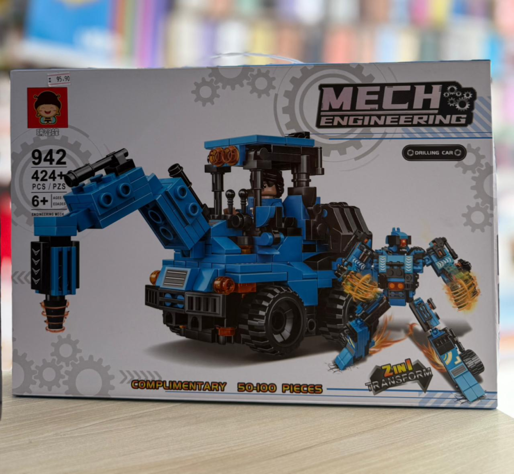 Blocos de Montar / Lego 424 Peças 2 em 1 Maquina Transforma em Robô