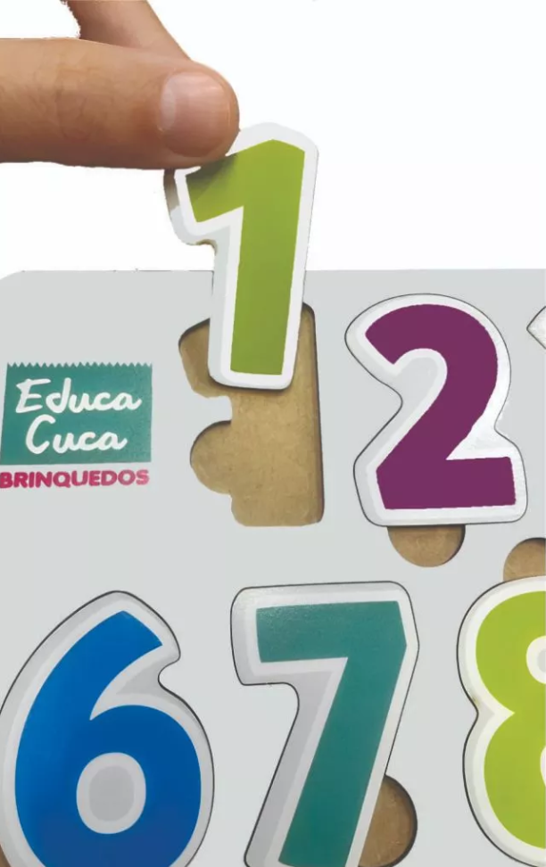 Brinquedo Educativo Quebra-cabeça De Mdf - Números E Formas