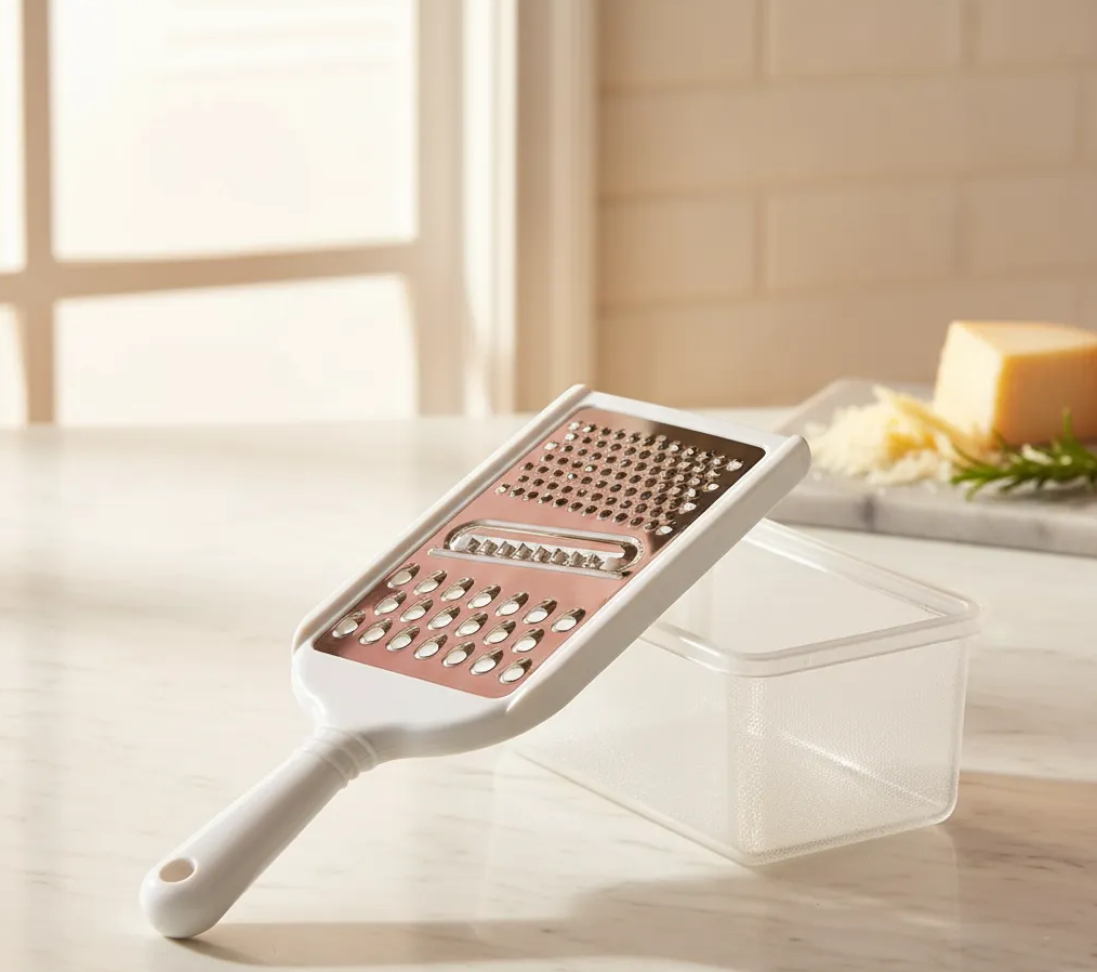 Ralador De Cozinha Inox Com Recipiente