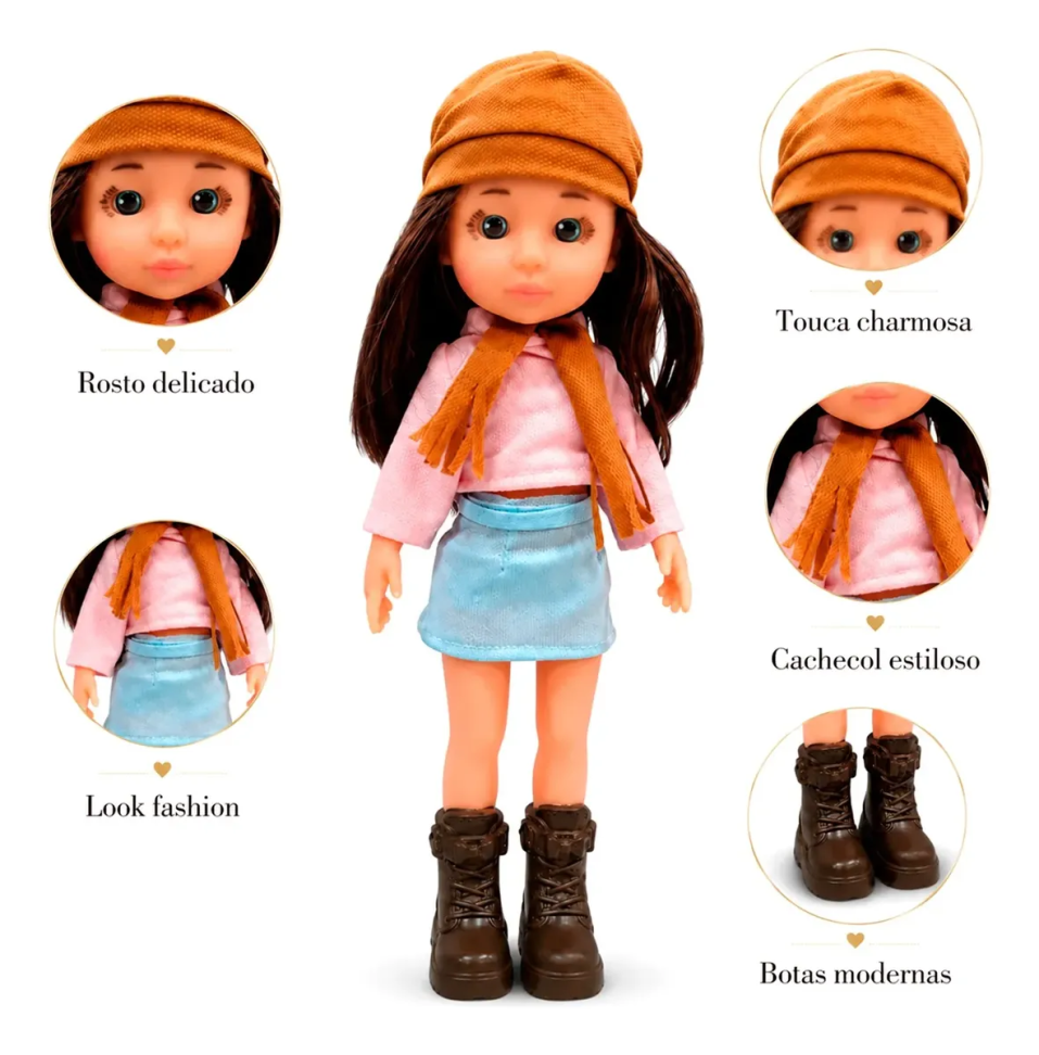 Boneca Harper Fashion Menina Brinquedo 36 Cm