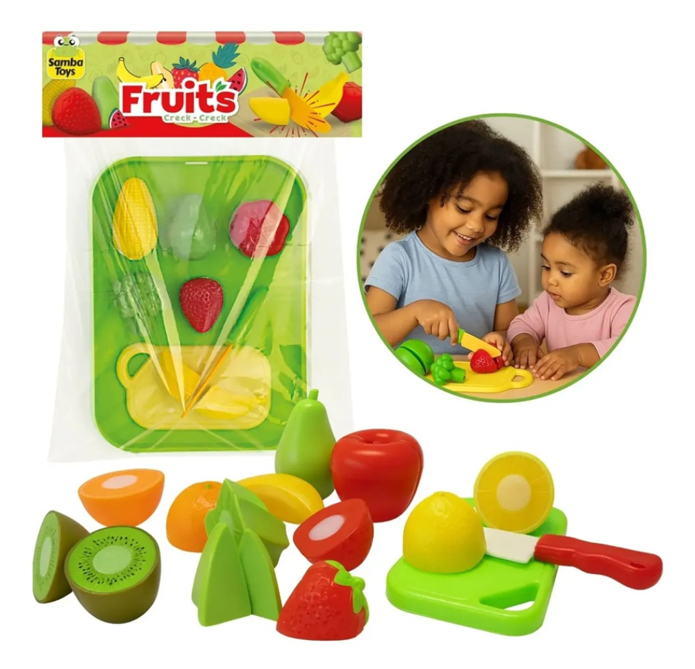 Kit Comidinha Frutas Com Velcro Crec Crec