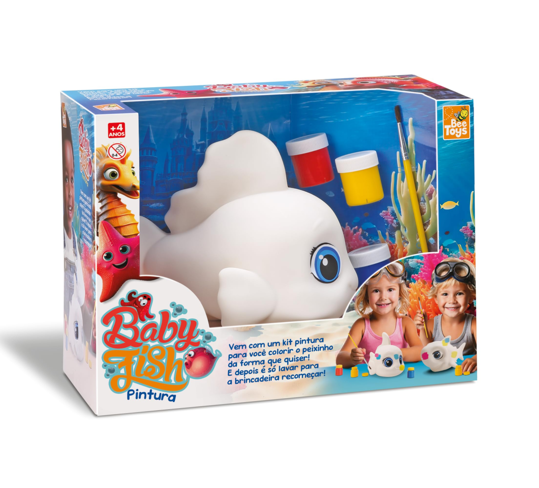 Peixe Baby Fish de Pintura Com Tintas e Pincel